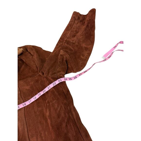 Vintage 70's Sears The Leather Shop Dark Brown Button Suede Jacket Mens 38 Reg - Picture 9 of 10